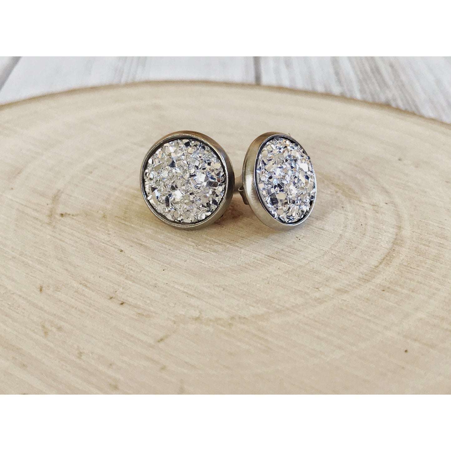 Silver Druzy Stud Earrings: Stylish Accents for Everyday Wear