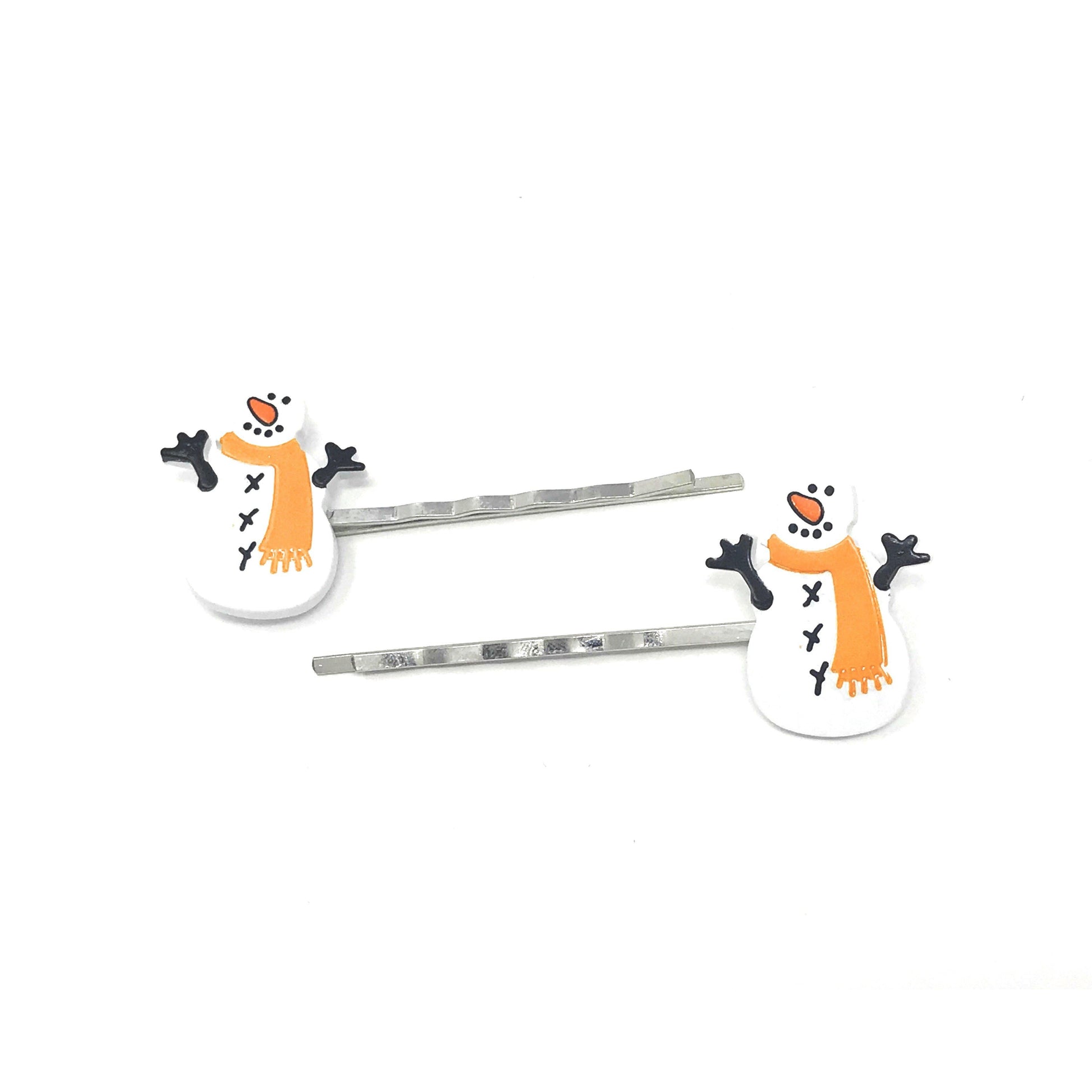 Snowman Yellow Scarf Christmas Bobby Pin