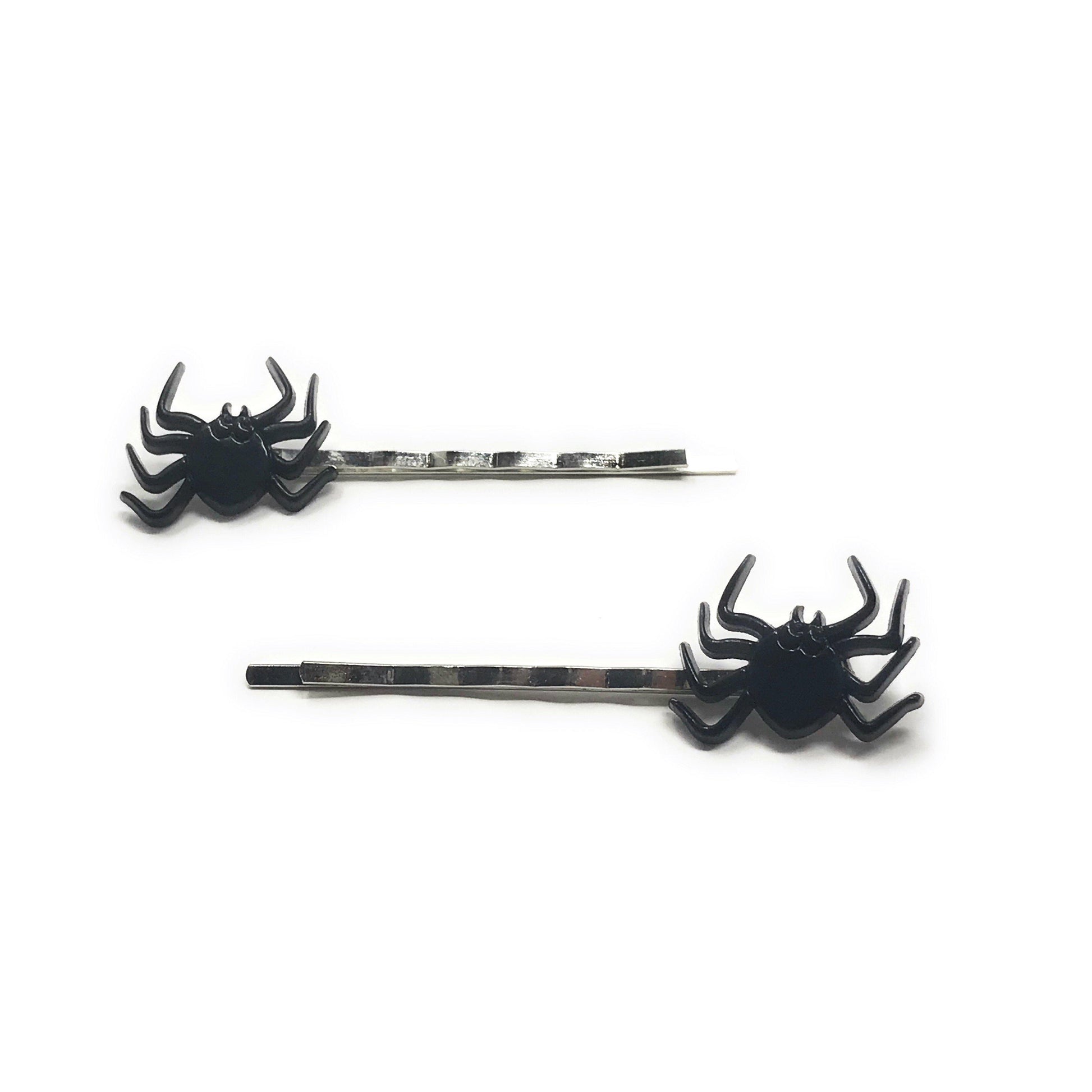 Spooky Black Spider Halloween Hair Pins