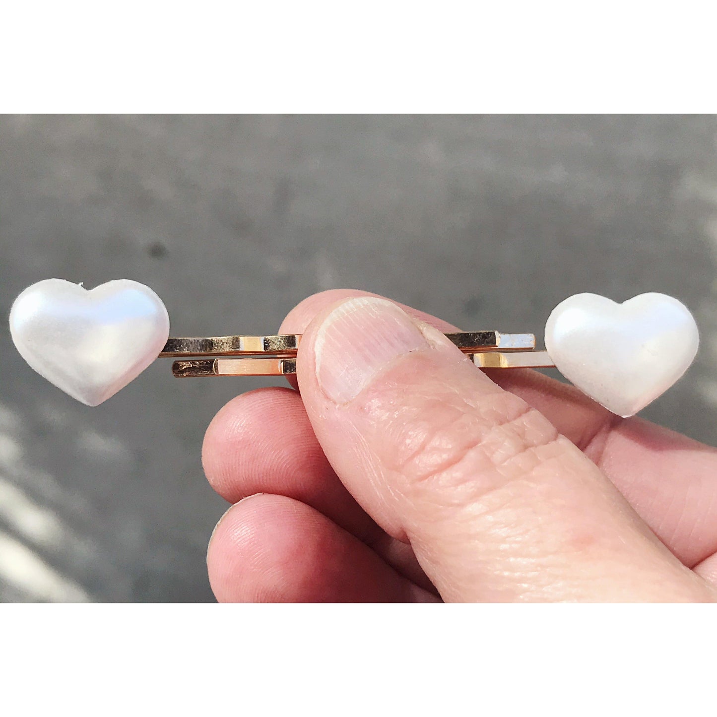 White Heart Hair Pins, Heart Bobby Pins, Womens Hair Pin, Decorative Bobby Pins, Womens Hair Pins, Decorative Hair Pins, Cute Hair Clips