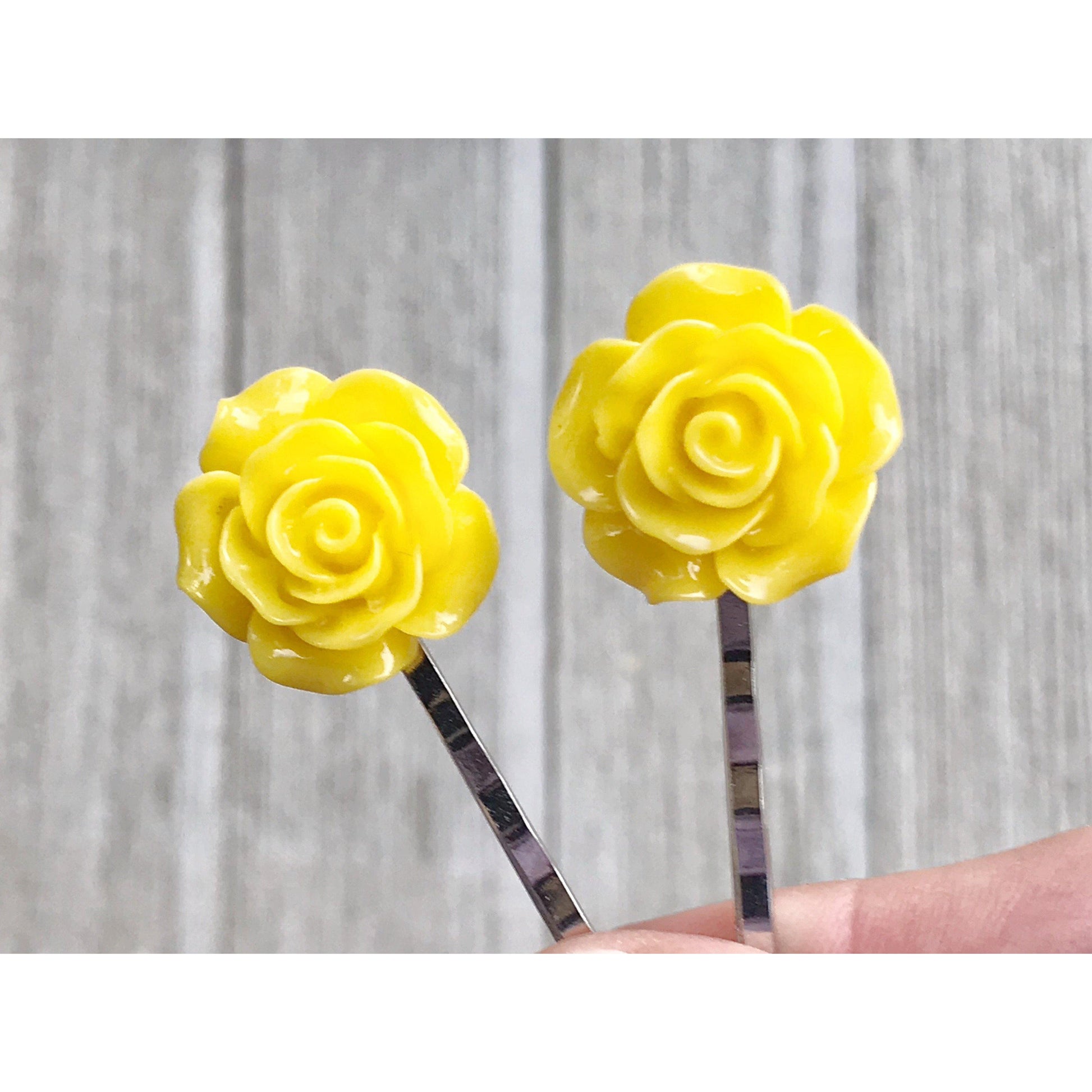 Yellow Flower Hair Pins - Delicate and Elegant Accessories